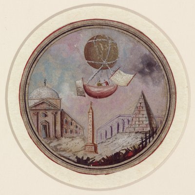 En tidig ballongkatastrof, ca 1785 av Frederick (attr. to) Barnard