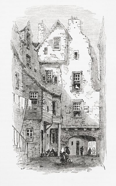 En gammal nära, Canongate, Edinburgh, Skottland av . .