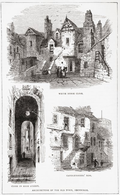 Arkitektur i Gamla stan, Edinburgh, Skottland av . .
