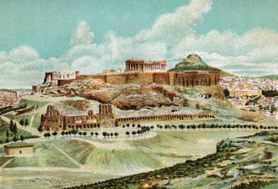 Aten, cirka 1920 (litografi) av . .
