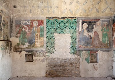 Biertan befäst kyrka. Katolska tornfresker av . .