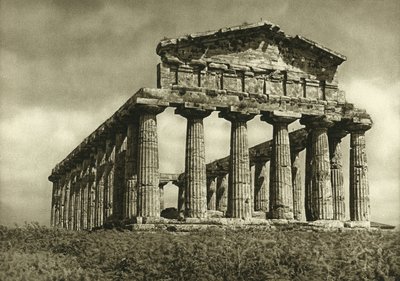 Ceres tempel i Paestum, byggt 500 f.Kr av Ferdinand Georg Waldmuller