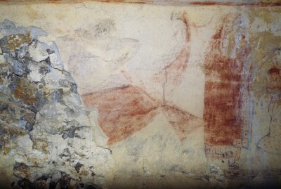 Charons båt, fresk, Tomb of Blue Demons, Necropolis of Tarquinia (UNESCOs världsarvslista, 2004), Lazio, Italien Etruskisk civilisation, 500-talet f.Kr. av Georg Carl Heinrich Dollmann