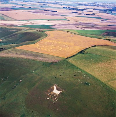 Grodcirkel i vetefält, Milk Hill, Alton Priors, Vale of Pewsey, Wiltshire av Ferdinand Georg Waldmuller