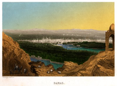 Damaskus i Syrien, cirka 1850 (gravyr) av . .