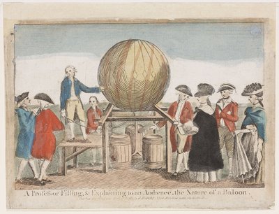 Demonstration av ballongflygning, c 1784 av Frederick (attr. to) Barnard