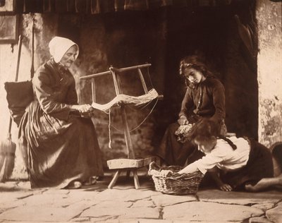 Kvinna vävning, ca 1900 av Frederick (attr. to) Barnard