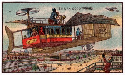 Flygande buss i Paris, ca 1910 av . .