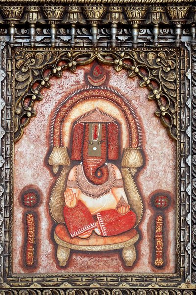 Ganesha eller Ganapati: den hinduiska guden med elefanthuvudet. Dubai. Förenade arabemiraten. av . .