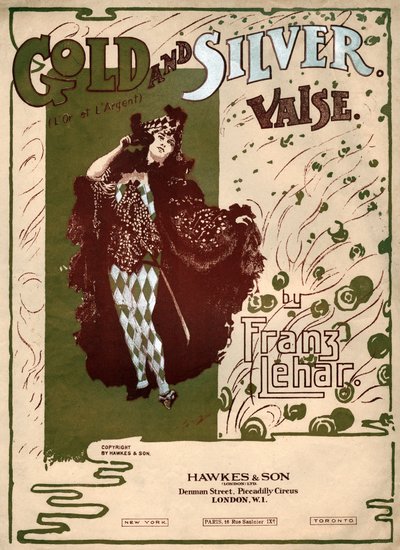 Guld och silver, vals av Franz Lehar. cirka 1904 (illustration) av . .