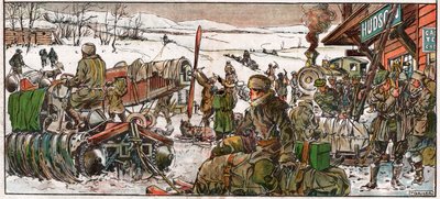 Guldsökare på en gruvplats i Ontario. 1926 (illustration) av . .