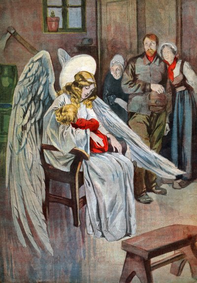 Skyddsängel. cirka 1910 (gravyr) av . .