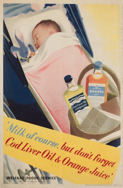 Health Education ïMilk naturligtvis, affisch, c 1950 av Frederick (attr. to) Barnard