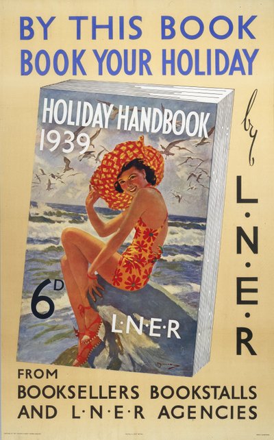 Holiday Handbook 1939", affisch från LNER av Ferdinand Georg Waldmuller