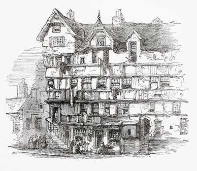 Hus på High Street, Edinburgh, Skottland av . .