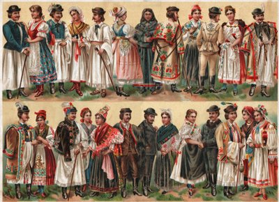Ungerska folkloristiska kostymer av . .