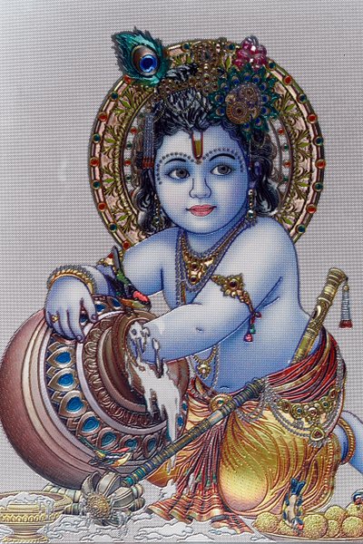 Spädbarn Lord Krishna. hinduisk gud. av . .