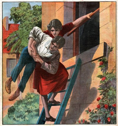 Infirmiere enleve son fästman. Sjuksköterskan kidnappade sin handikappade fästman. av Ferdinand Georg Waldmuller