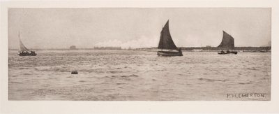 "På Breydon Water, havsdimma kommer upp" av Frederick (attr. to) Barnard