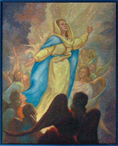 Församlingskyrka (församlingskyrkan Sint Maria Bernarda (Knokke). Interiör. av . .