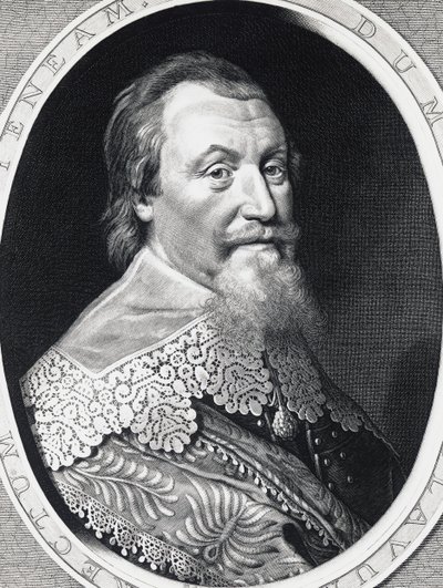 Portrait of Axel Gustafsson Oxenstierna (1583-1654), Lord High Chancellor of Sweden, engraving av William Walcutt