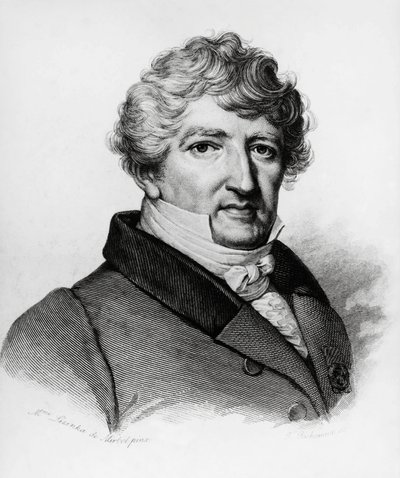 Porträtt av Georges Leopold Chretien Frederic Dagobert Cuvier (1769-1832), fransk biolog, gravyr av William Walcutt