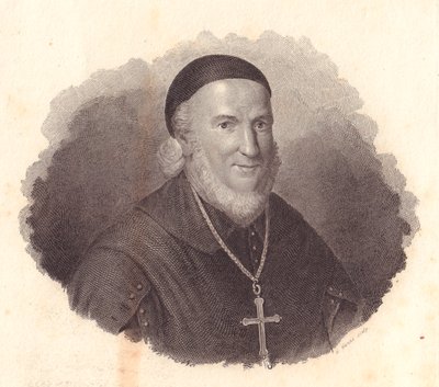 Porträtt av den italienske biskopen Adeodato Turchi (1724-1803), kopparstick av G Guzzi från målning av Francesco Vicira av William Walcutt