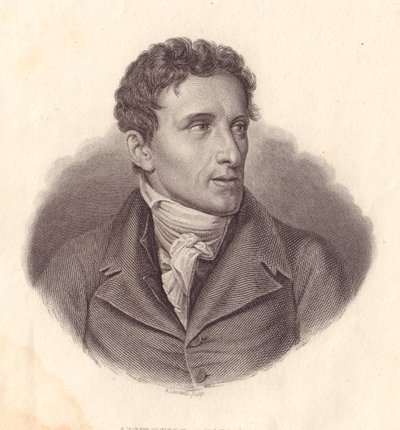 Porträtt av den italienske skulptören Antonio Canova (1757-1822), kopparstick av A Locatelli från målning av Giuseppe Bossi av William Walcutt