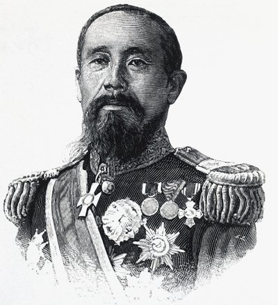 Porträtt av Ito Hirobumi (1841-1909), japansk politiker av William Walcutt