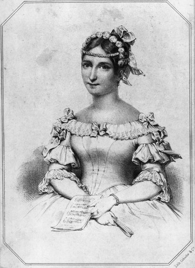 Porträtt av Laura Cinti-Damoreau (1801-1863), fransk sopran, litografi av William Walcutt