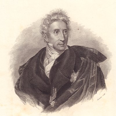 Porträtt av konsthistorikern Leopoldo Cicognara (1767-1834), kopparstick av Fusinati från porträtt av Lipparini av William Walcutt