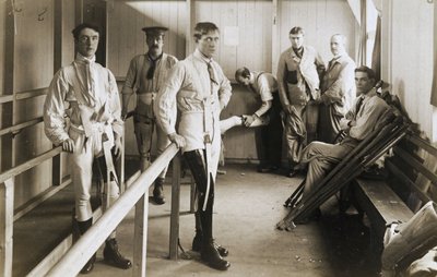 Proteser Soldater som bär konstgjorda ben, c 1915-1918 av Ferdinand Georg Waldmuller