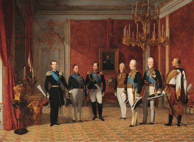 Mottagning av storhertig Alexander Nikolajevitj av prins Metternich i Wiener Hofburg 1839 av Фердинанд Георг Вальдмюллер