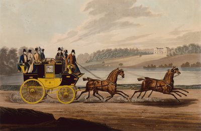 Royal Telegraph Manchester (färgad gravyr) av . .