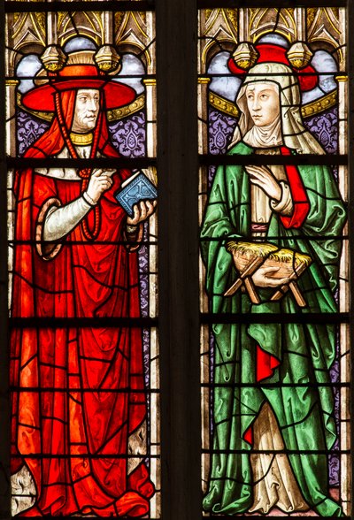 Fönster i målat glas i katedralen Saint Etienne de Sens av . .