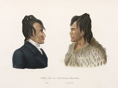 Tatuerade maorihövdingar från Nya Zeeland av Frederick (attr. to) Barnard