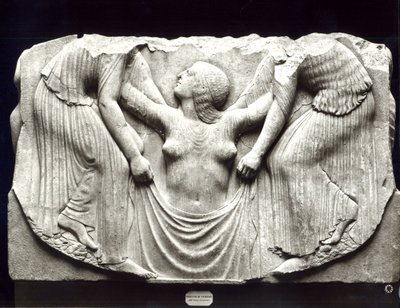 "Ludovisi Throne" eller "Throne of Venus", från Villa Ludovisi (marmor) (s/v foto) av Hippolyte Lalaise Devéria