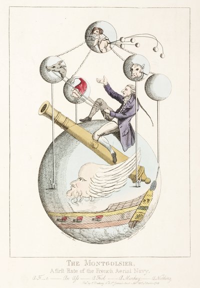 "The Montgolfier - A First rate of the French Aerial Navy" av Frederick (attr. to) Barnard