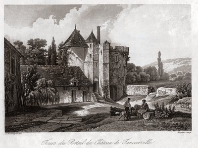 Tancarvilles slott. cirka 1840 (gravyr) av . .
