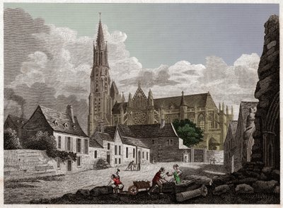 Senlis katedral. cirka 1840 (gravyr) av . .