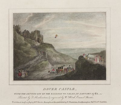 Den första kanalöverfarten med ballong, 7 januari 1785 av Frederick (attr. to) Barnard