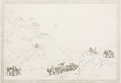 Den första kanalöverfarten med ballong, 7 januari 1785 av Frederick (attr. to) Barnard