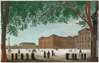 Residenset i Würzburg, slottet Princes Eveques en Bavarie. ca. 1850 (gravyr) av . .