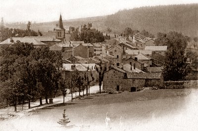 Byn Saint-Bonnet-le-Froid, i början av 1900-talet (vykort) av . .