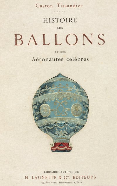 Titelsidan på Tissandiers bok om ballongflygning av Frederick (attr. to) Barnard