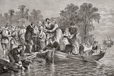 Tobaksfruar eller tobaksbrudar anländer till Jamestown, Virginia, USA av . .