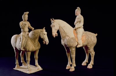Två ryttare, kinesiska, Tang-dynastin (618-906) (terrakotta) av Hippolyte Lalaise Devéria