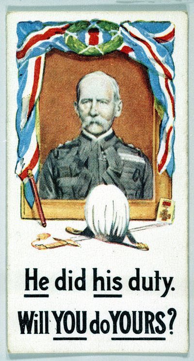 Storbritannien: Cigarettkort - WW1 Rekrytering av Ferdinand Georg Waldmuller