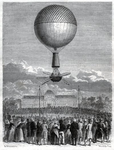 Jean Pierre Blanchards flygning. Jean Pierre Blanchards flygning. av Frederick (attr. to) Barnard