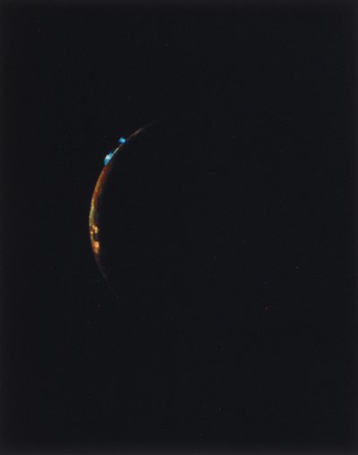 Vulkaner på kanten av Io, en av Jupiters månar av Ferdinand Georg Waldmuller